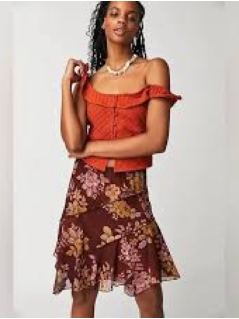 Free People Milly asymmetrical boho festival mini skirt Sz S